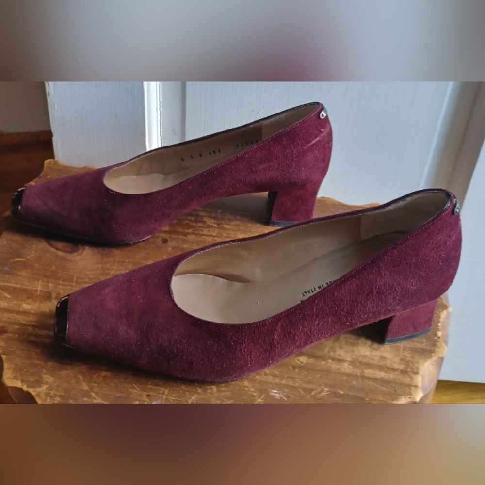 St. John Burgundy Suede Pumps